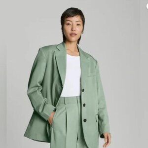 EVERLANE Oversized 80s Style Blazer Jacket Size 4 Light Seafoam Green